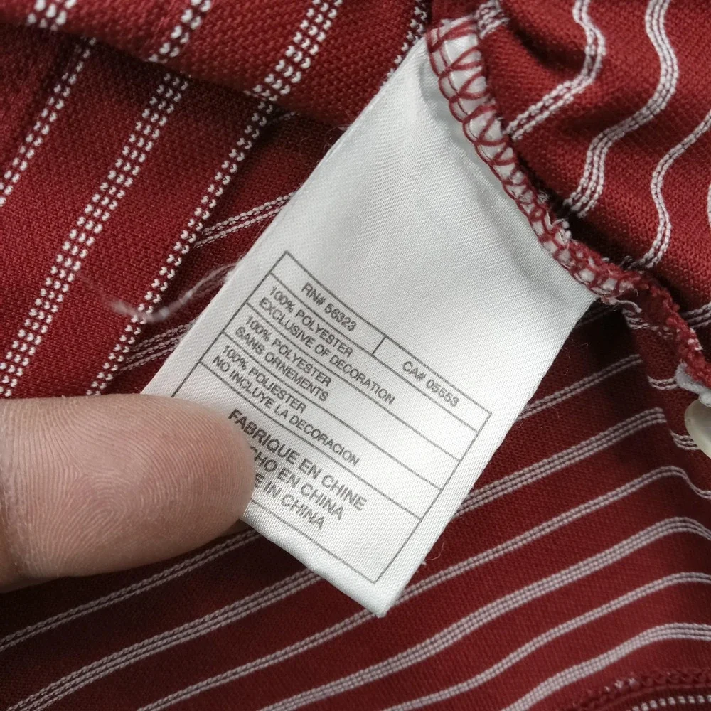 Nike Golf Polo Shirt Mens XL Red Stripe Dri-FIT Golf Performance Knit Top‎